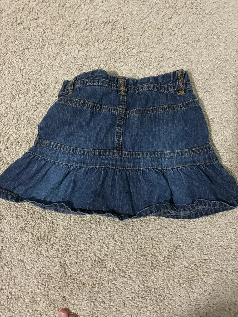 The Children's Place Dark Blue Denim Ruffle Skirt